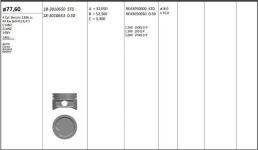 MOTOR PISTON+SEGMAN [ RIKEN ] 77.60  - KINGPISTON 18-3010650