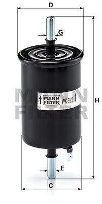 FILTRE BENZIN- CHEVROLET KALOS 02-10/AVEO 05-1 - MANN WK55/2